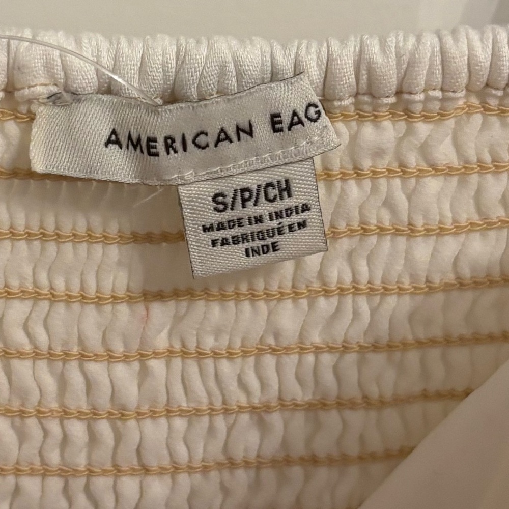 American Eagle Cream denim Jumpsuit - Picture 3 of 6
